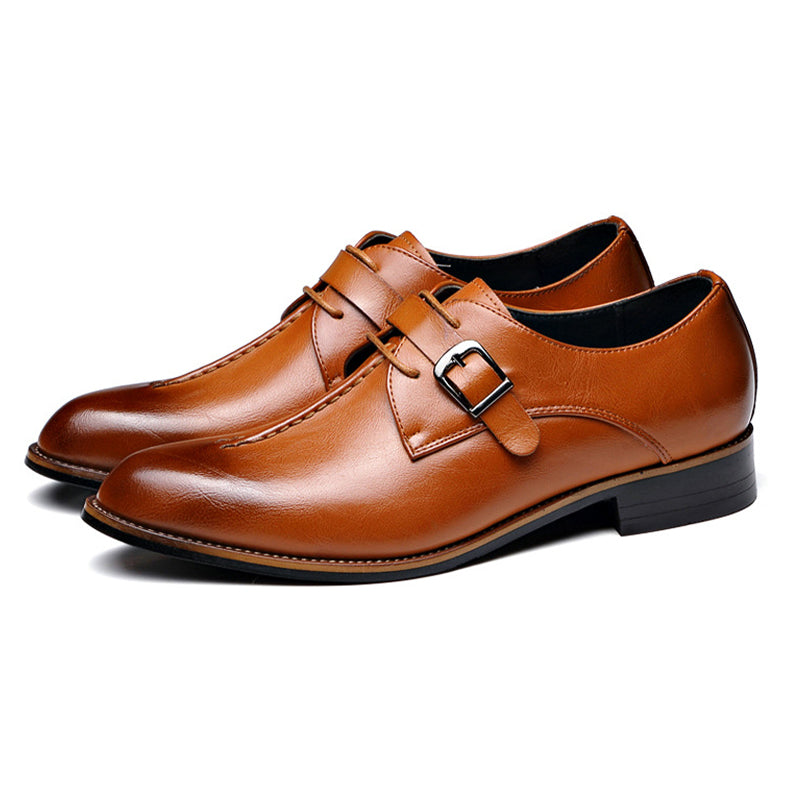 Classic Men's Leather Shoes Chocolate Brown Oxford Style Waterproof Scratch-Resistant Durable Elegant Look Business | Sansoti