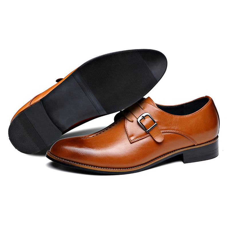 Classic Men's Leather Shoes Chocolate Brown Oxford Style Waterproof Scratch-Resistant Durable Elegant Look Business | Sansoti