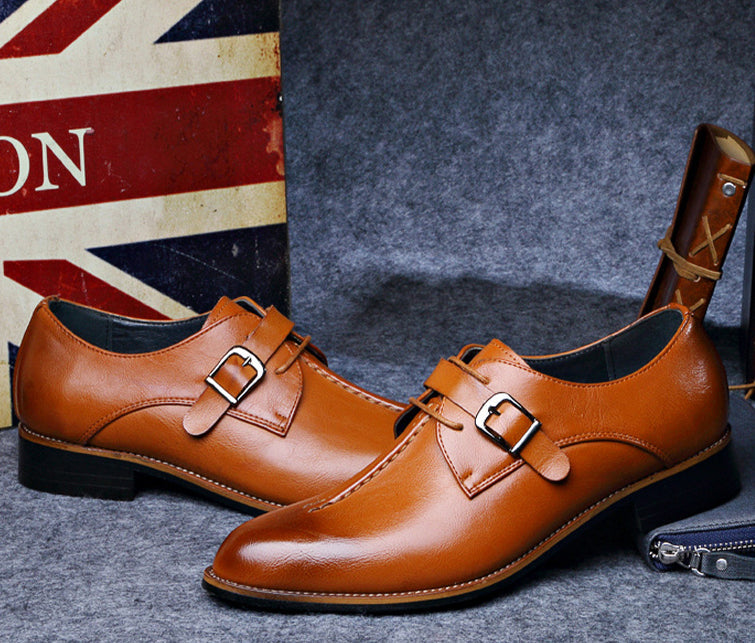 Classic Men's Leather Shoes Chocolate Brown Oxford Style Waterproof Scratch-Resistant Durable Elegant Look Business | Sansoti