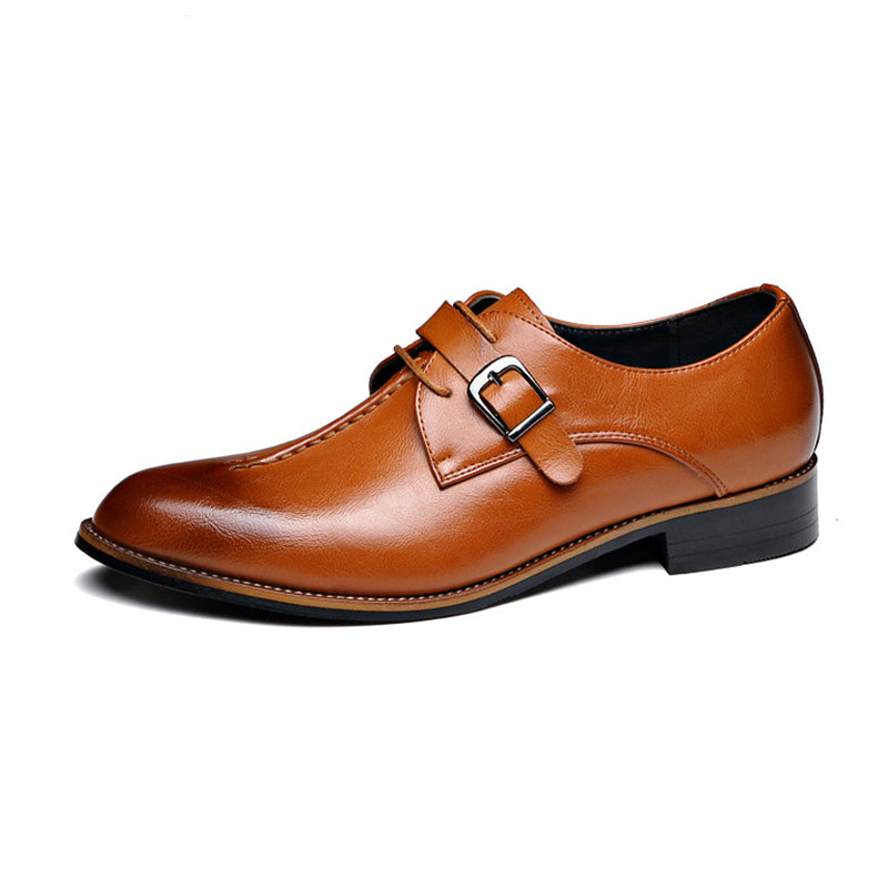 Classic Men's Leather Shoes Chocolate Brown Oxford Style Waterproof Scratch-Resistant Durable Elegant Look Business | Sansoti