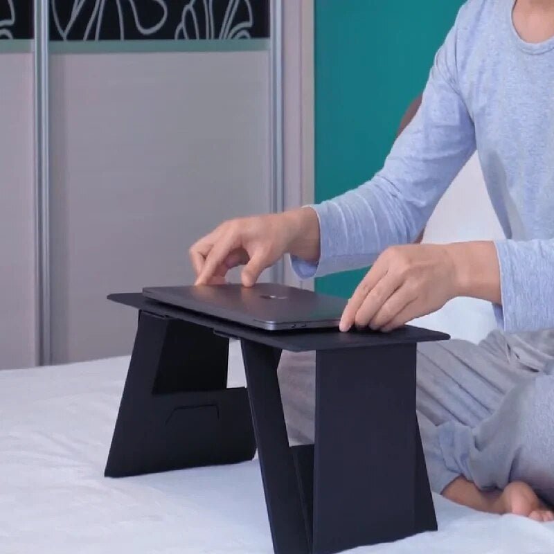 Ultradunne Klaptafel Laptop Bureau - Opvouwbaar Nachtkastje Ontbijttafel Werkblad Studeertafel Thuiswerken | Sansoti