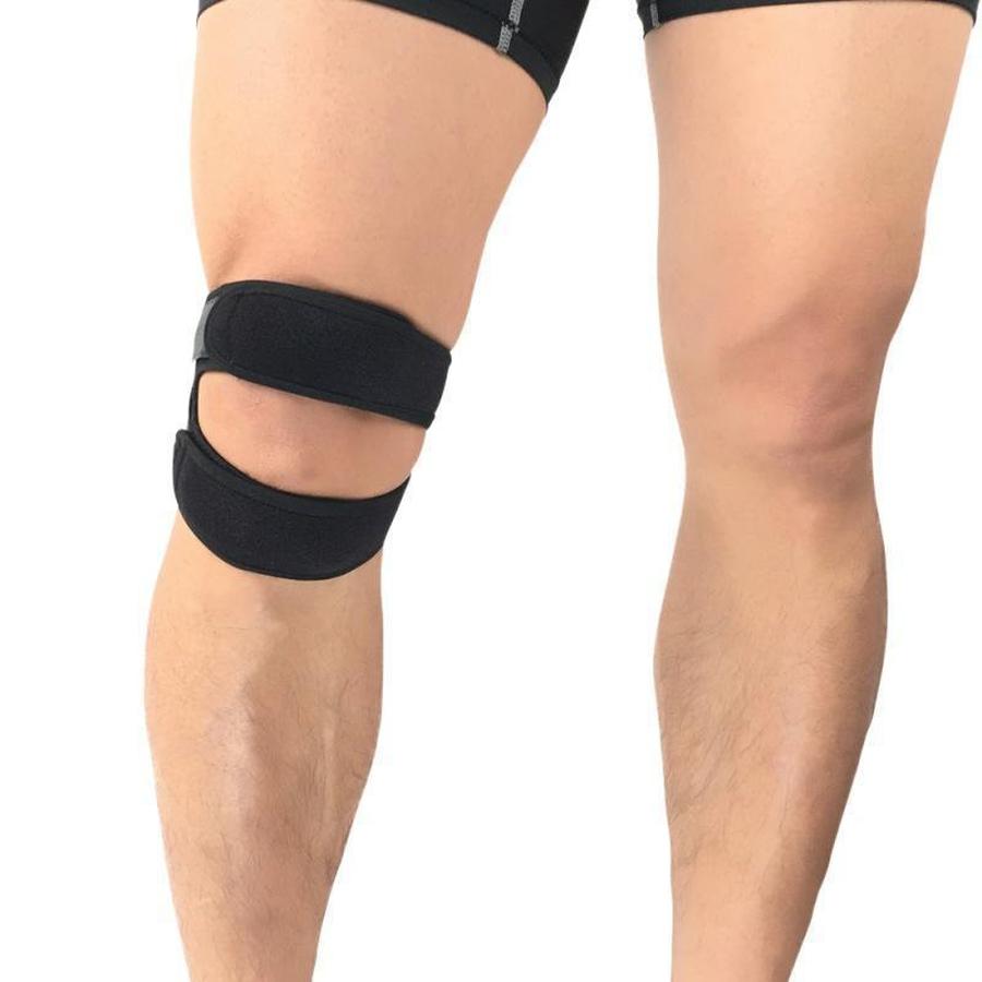Doppelte Kniebandage mit Silikonpolstern zur Unterstützung der Kniescheibe, Schmerzlinderung und Stabilität beim Sport | Sansoti