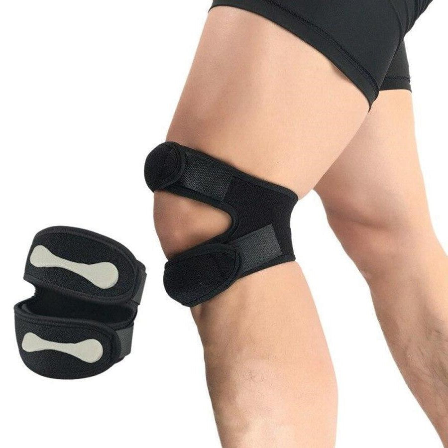 Doppelte Kniebandage mit Silikonpolstern zur Unterstützung der Kniescheibe, Schmerzlinderung und Stabilität beim Sport | Sansoti