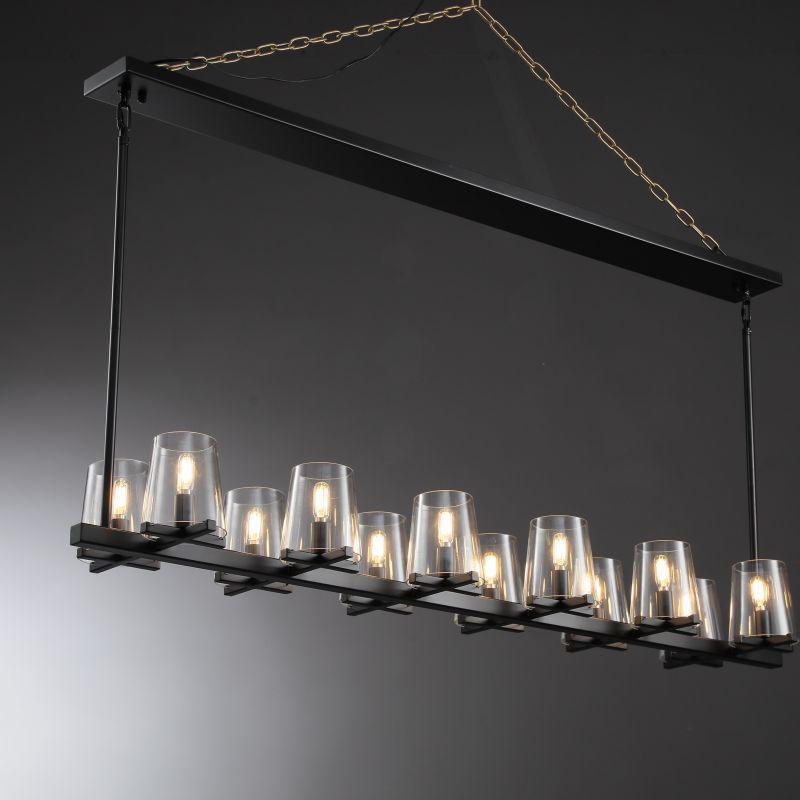 Lineaire Kristallen Kroonluchter 10-12 Lichtpunten Messing Scandinavisch Design Eetkamer Woonkamer Hangverlichting | Sansoti