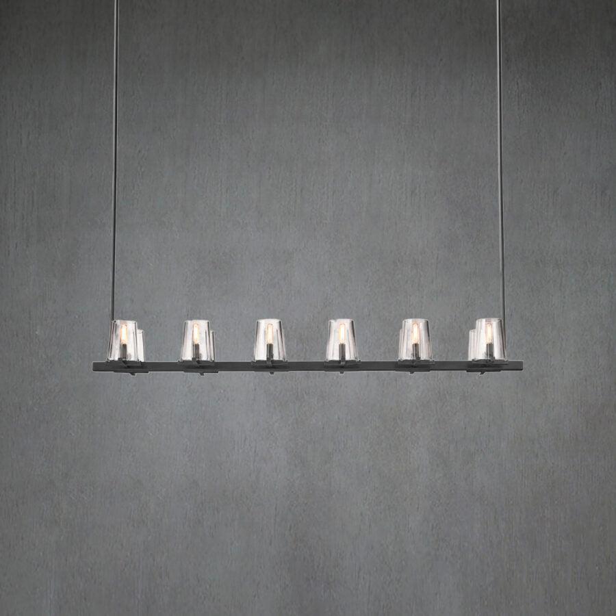Lineaire Kristallen Kroonluchter 10-12 Lichtpunten Messing Scandinavisch Design Eetkamer Woonkamer Hangverlichting | Sansoti