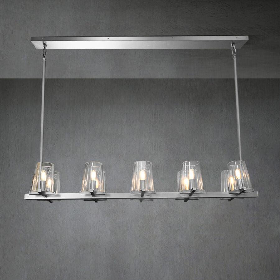 Lineaire Kristallen Kroonluchter 10-12 Lichtpunten Messing Scandinavisch Design Eetkamer Woonkamer Hangverlichting | Sansoti