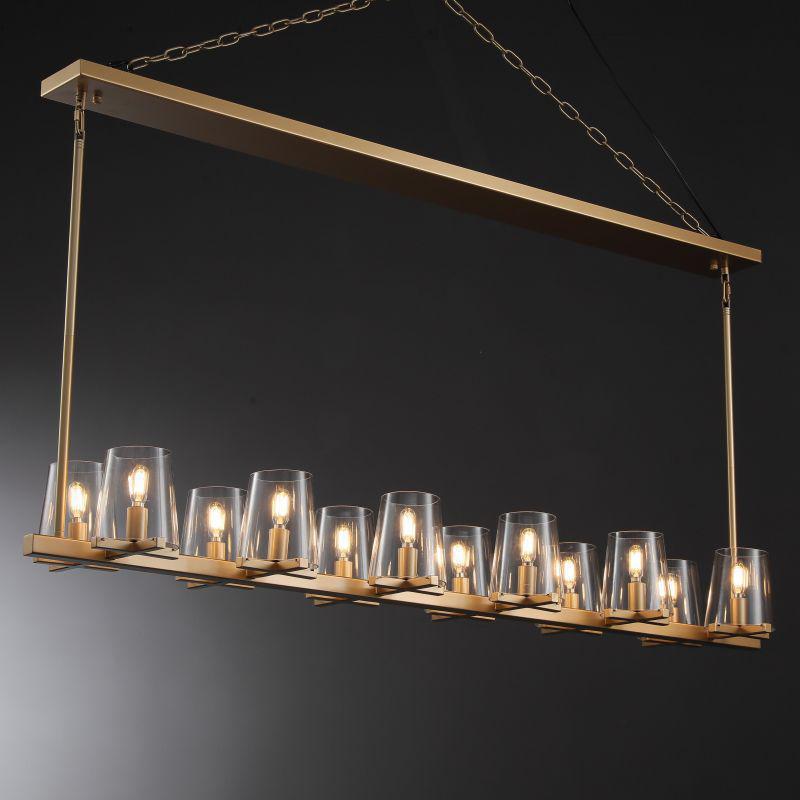 Lineaire Kristallen Kroonluchter 10-12 Lichtpunten Messing Scandinavisch Design Eetkamer Woonkamer Hangverlichting | Sansoti