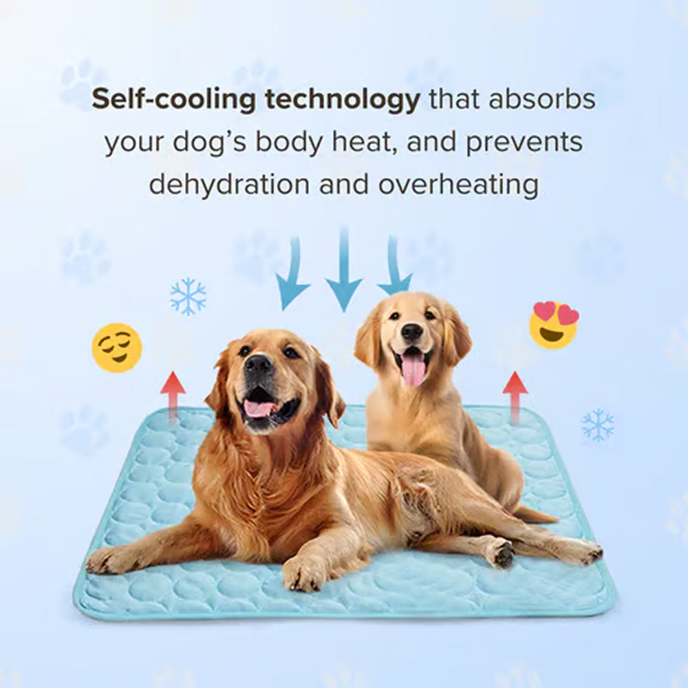 Self-Cooling Pet Mat with Temperature Regulation, No Power Required, Gel-Free, Washable, Comfortable for Dogs and Cats | Sansoti