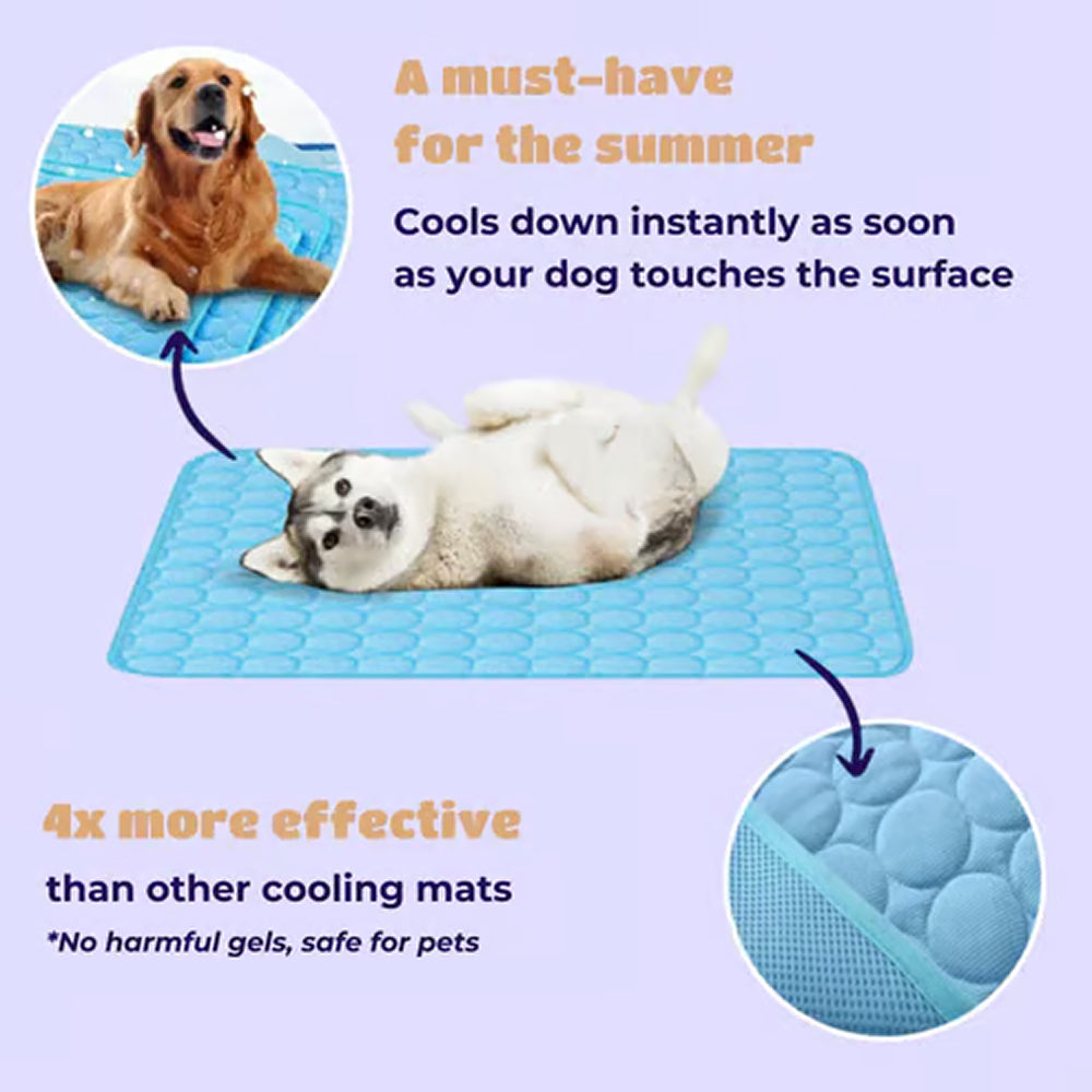 Self-Cooling Pet Mat with Temperature Regulation, No Power Required, Gel-Free, Washable, Comfortable for Dogs and Cats | Sansoti
