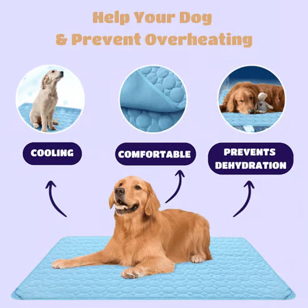 Self-Cooling Pet Mat with Temperature Regulation, No Power Required, Gel-Free, Washable, Comfortable for Dogs and Cats | Sansoti