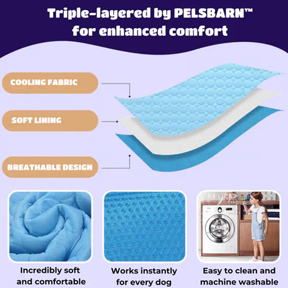 Self-Cooling Pet Mat with Temperature Regulation, No Power Required, Gel-Free, Washable, Comfortable for Dogs and Cats | Sansoti