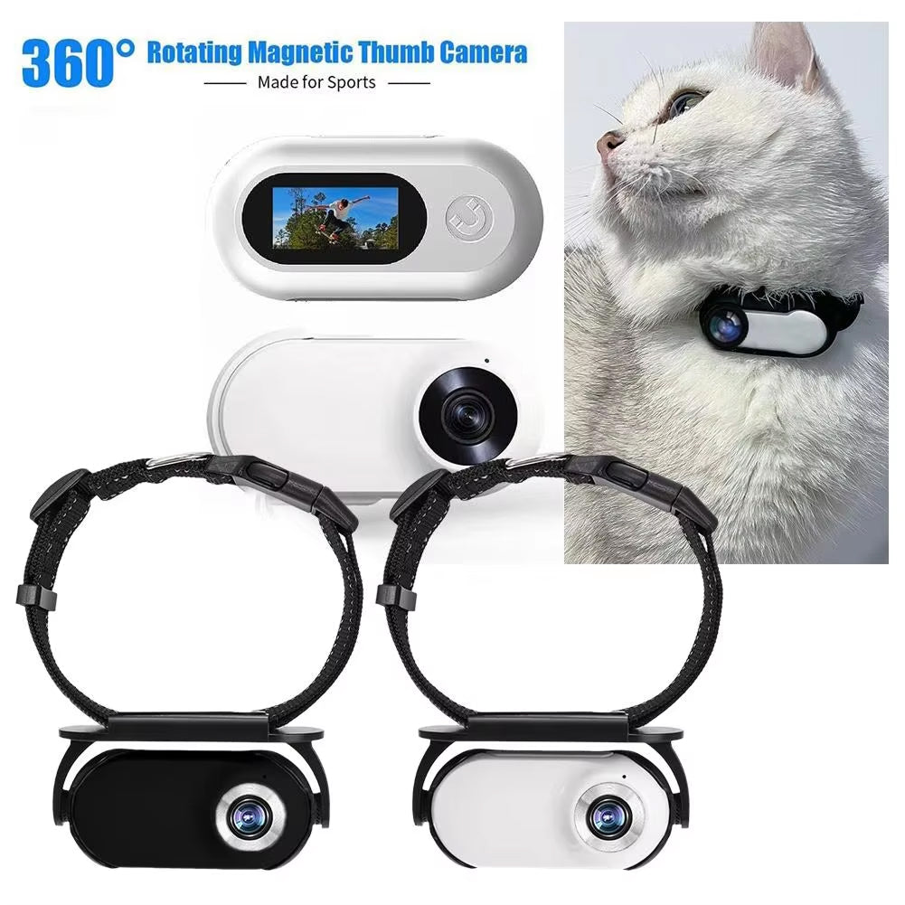 Pet Collar Camera, 1080P HD with Display for Cats and Dogs - Lightweight Action Camera for Pets | Sansoti