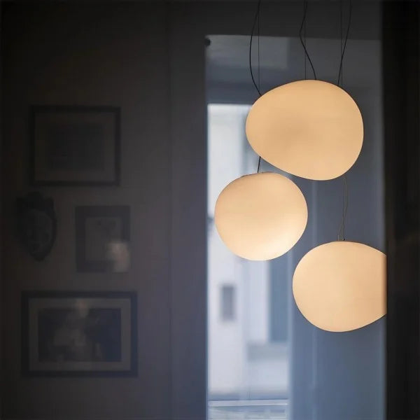 Hängelampe Handgeblasen Glas Minimalistisch Milchweiß Wohnzimmer Esszimmer E27 Warmweiß | Restfield