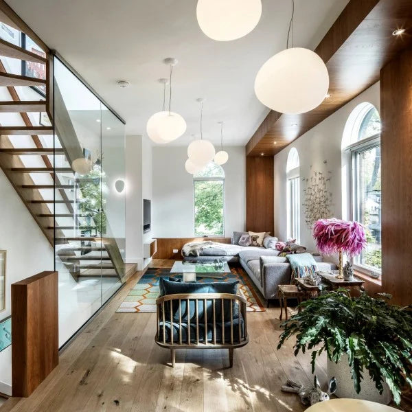 Hängelampe Handgeblasen Glas Minimalistisch Milchweiß Wohnzimmer Esszimmer E27 Warmweiß | Restfield