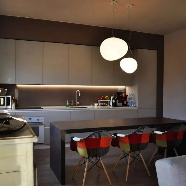 Hängelampe Handgeblasen Glas Minimalistisch Milchweiß Wohnzimmer Esszimmer E27 Warmweiß | Restfield