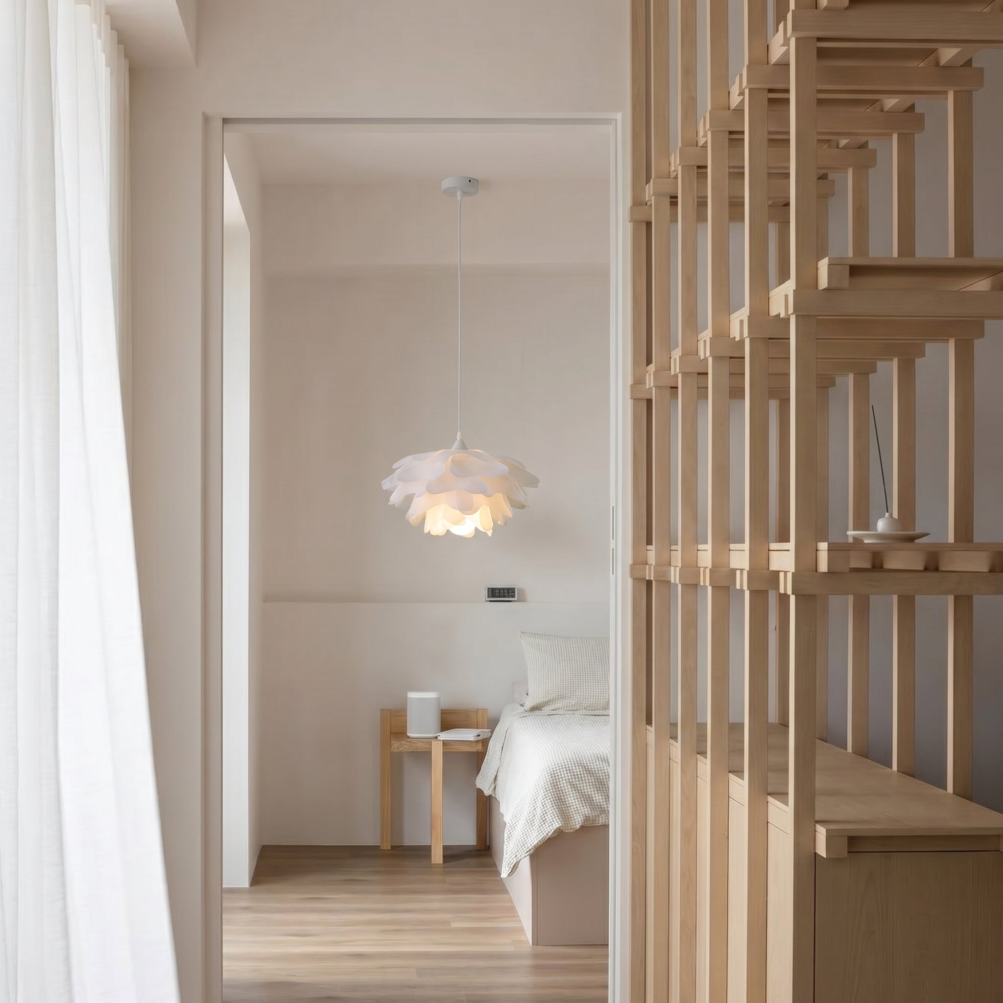 Blütenförmige Hängeleuchte mit matter Oberfläche und warmem LED-Licht für Esstisch, Wohnzimmer, Schlafzimmer und Esszimmer | Sansoti