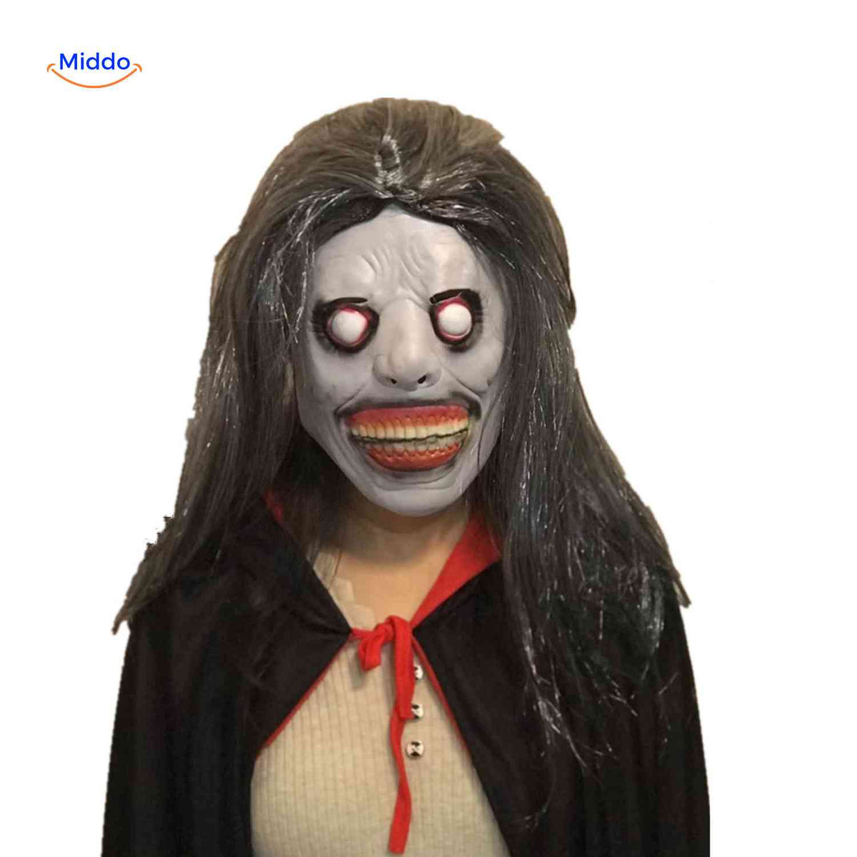Masque d’horreur avec cheveux synthétiques en latex, masque effrayant pour Halloween, cosplay, fête, carnaval et soirée costumée | Sansoti