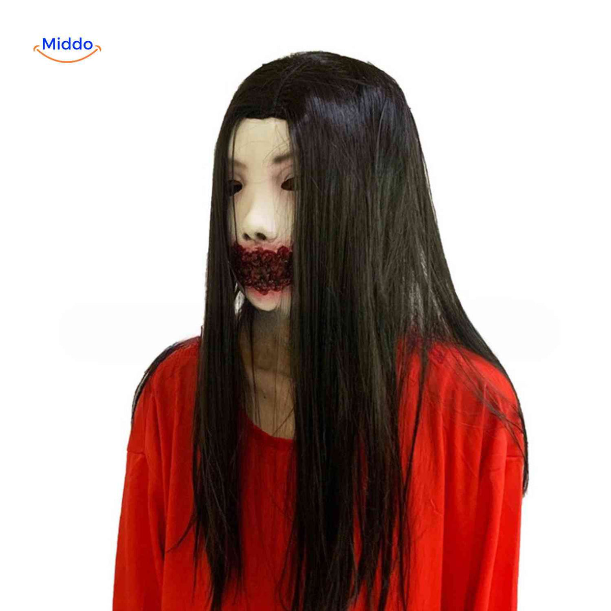 Masque d’horreur avec cheveux synthétiques en latex, masque effrayant pour Halloween, cosplay, fête, carnaval et soirée costumée | Sansoti