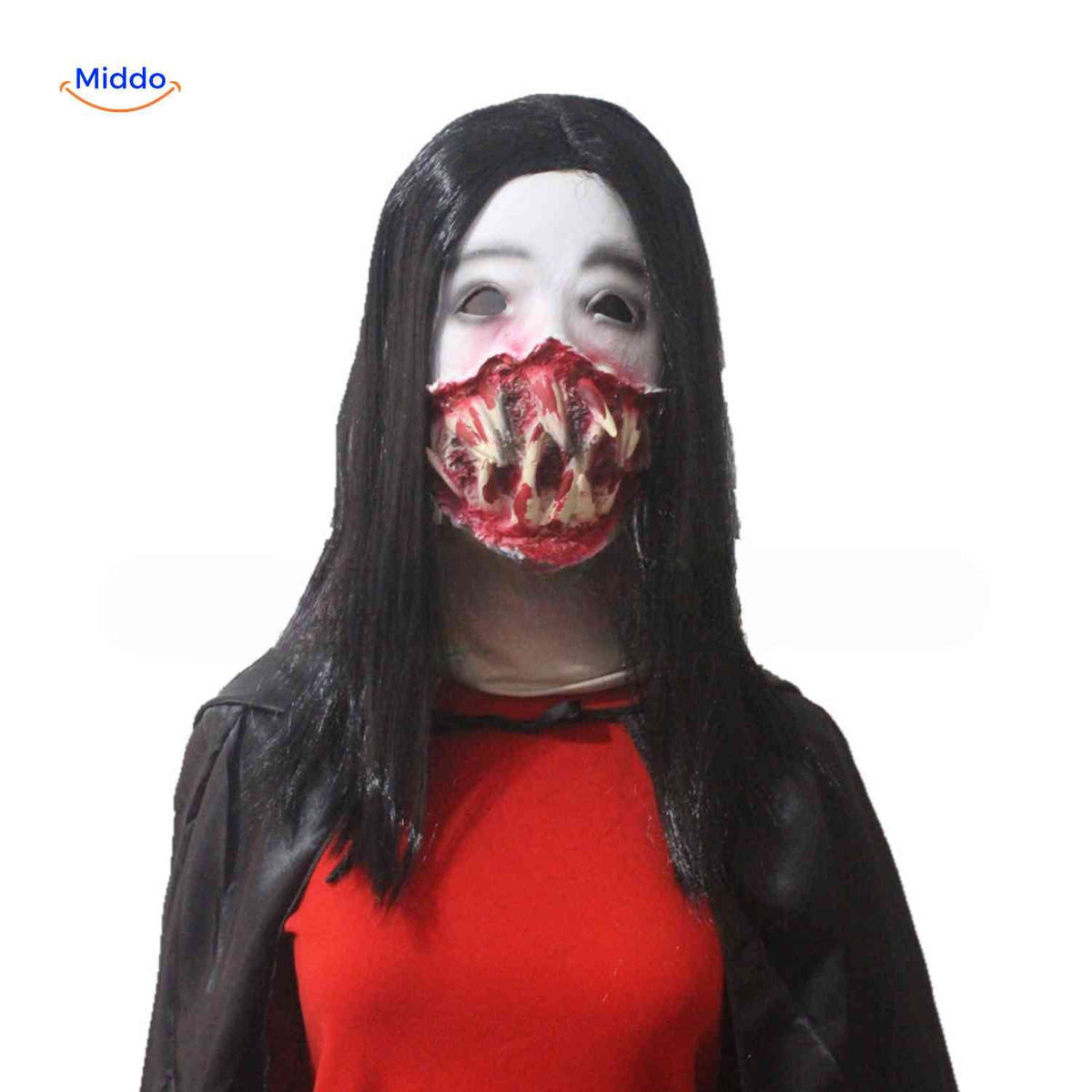 Masque d’horreur avec cheveux synthétiques en latex, masque effrayant pour Halloween, cosplay, fête, carnaval et soirée costumée | Sansoti