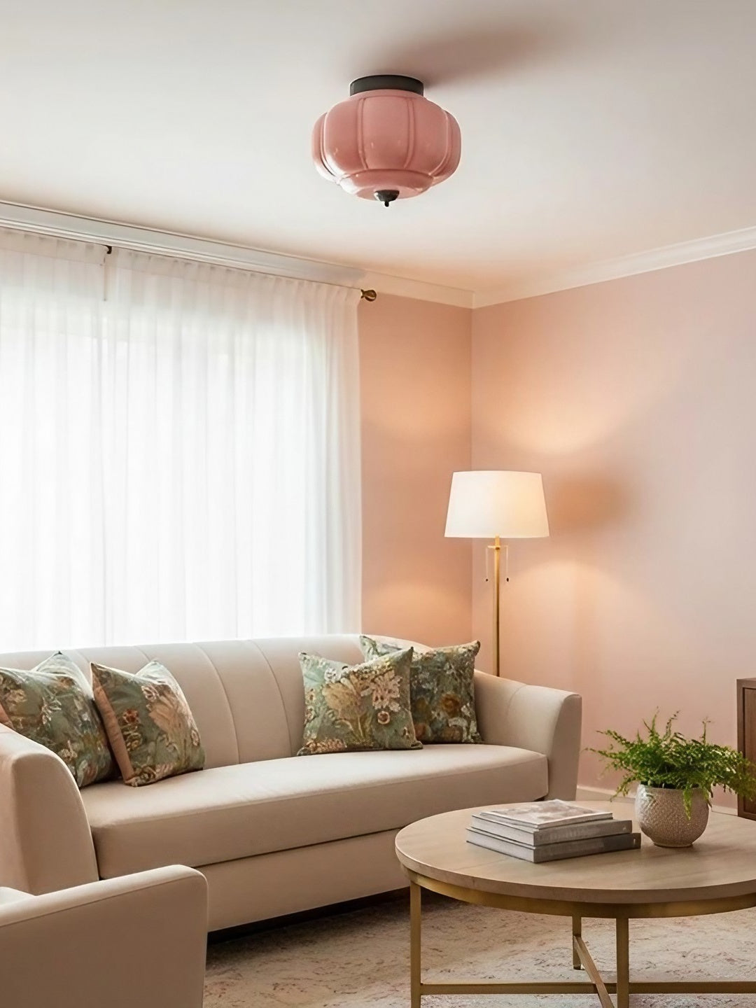 Retro Plafondlamp met Melkglazen Kap – Verfijnde Semi-Flush Mount Verlichting voor Moderne Interieurs | Sansoti