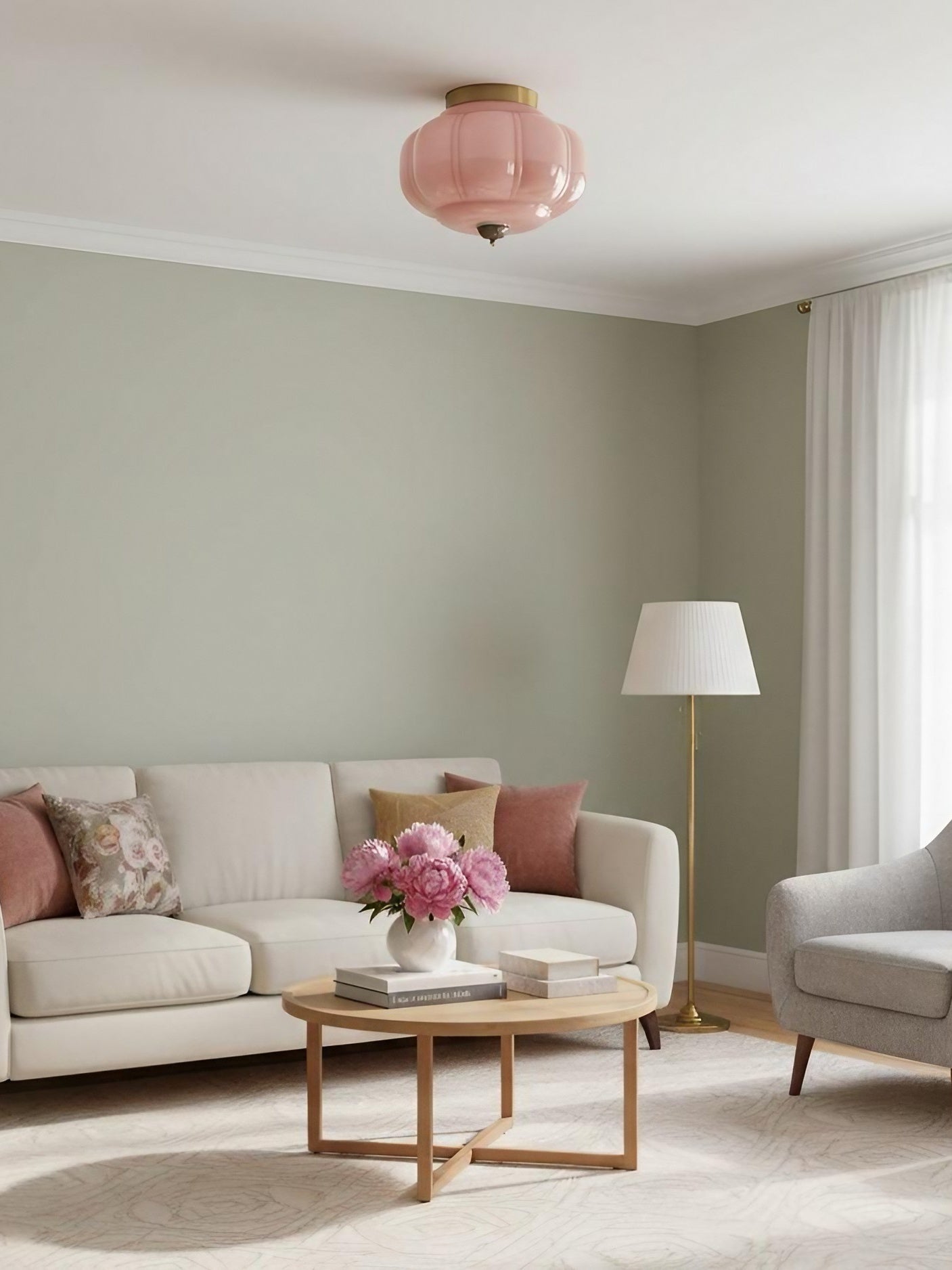 Retro Plafondlamp met Melkglazen Kap – Verfijnde Semi-Flush Mount Verlichting voor Moderne Interieurs | Sansoti