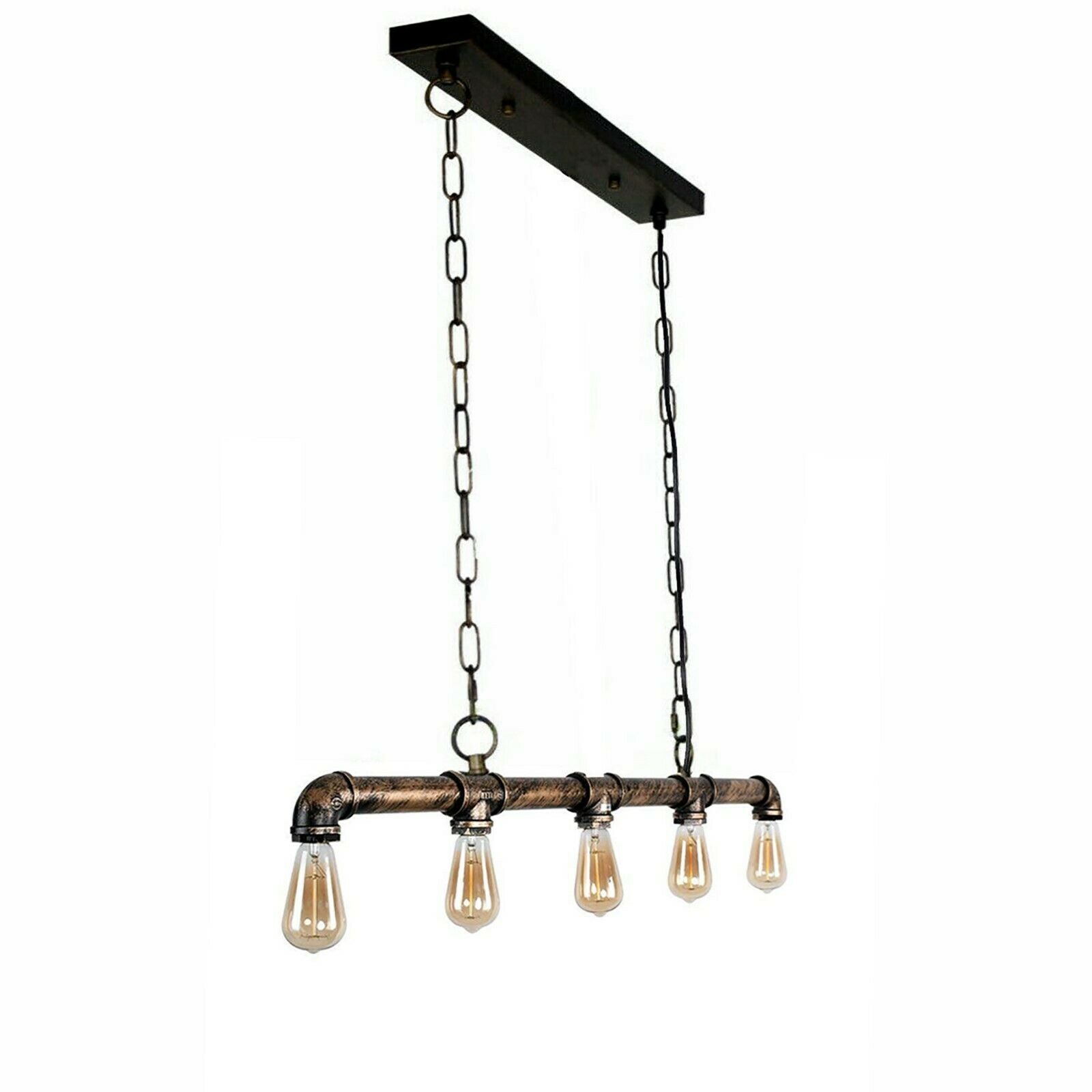 Suspension industrielle steampunk tuyau cuivre fer 110cm vintage plafonnier rétro