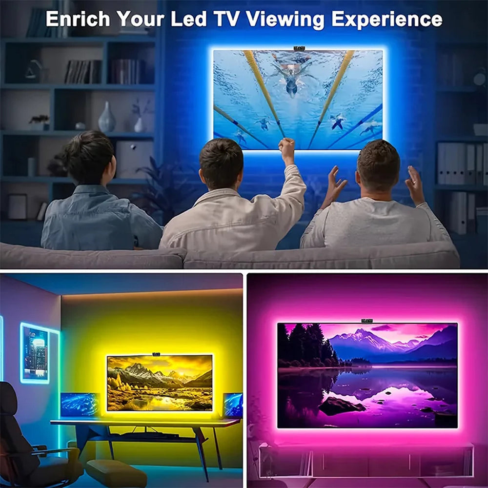 RGB LED Strip voor TV 55-75 inch met Smart Camerasync Muziekmodus App-bediening USB-aansluiting Sfeerverlichting | Sansoti