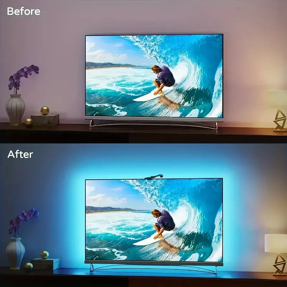 RGB LED Strip voor TV 55-75 inch met Smart Camerasync Muziekmodus App-bediening USB-aansluiting Sfeerverlichting | Sansoti