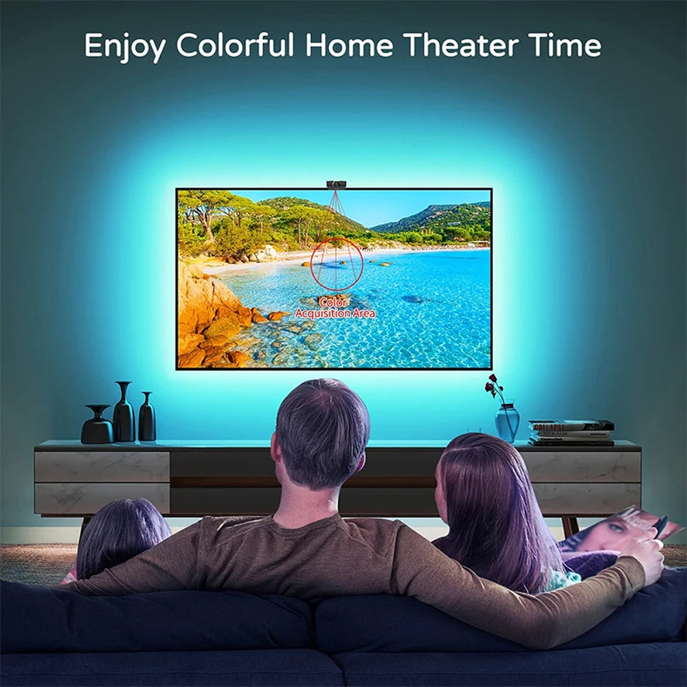 RGB LED Strip voor TV 55-75 inch met Smart Camerasync Muziekmodus App-bediening USB-aansluiting Sfeerverlichting | Sansoti