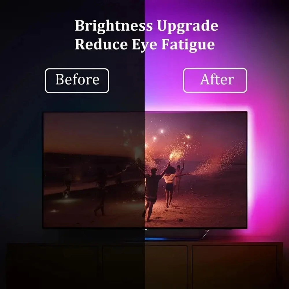 RGB LED Strip voor TV 55-75 inch met Smart Camerasync Muziekmodus App-bediening USB-aansluiting Sfeerverlichting | Sansoti
