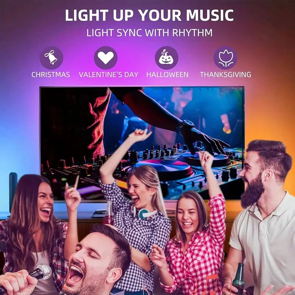 RGB LED Strip voor TV 55-75 inch met Smart Camerasync Muziekmodus App-bediening USB-aansluiting Sfeerverlichting | Sansoti