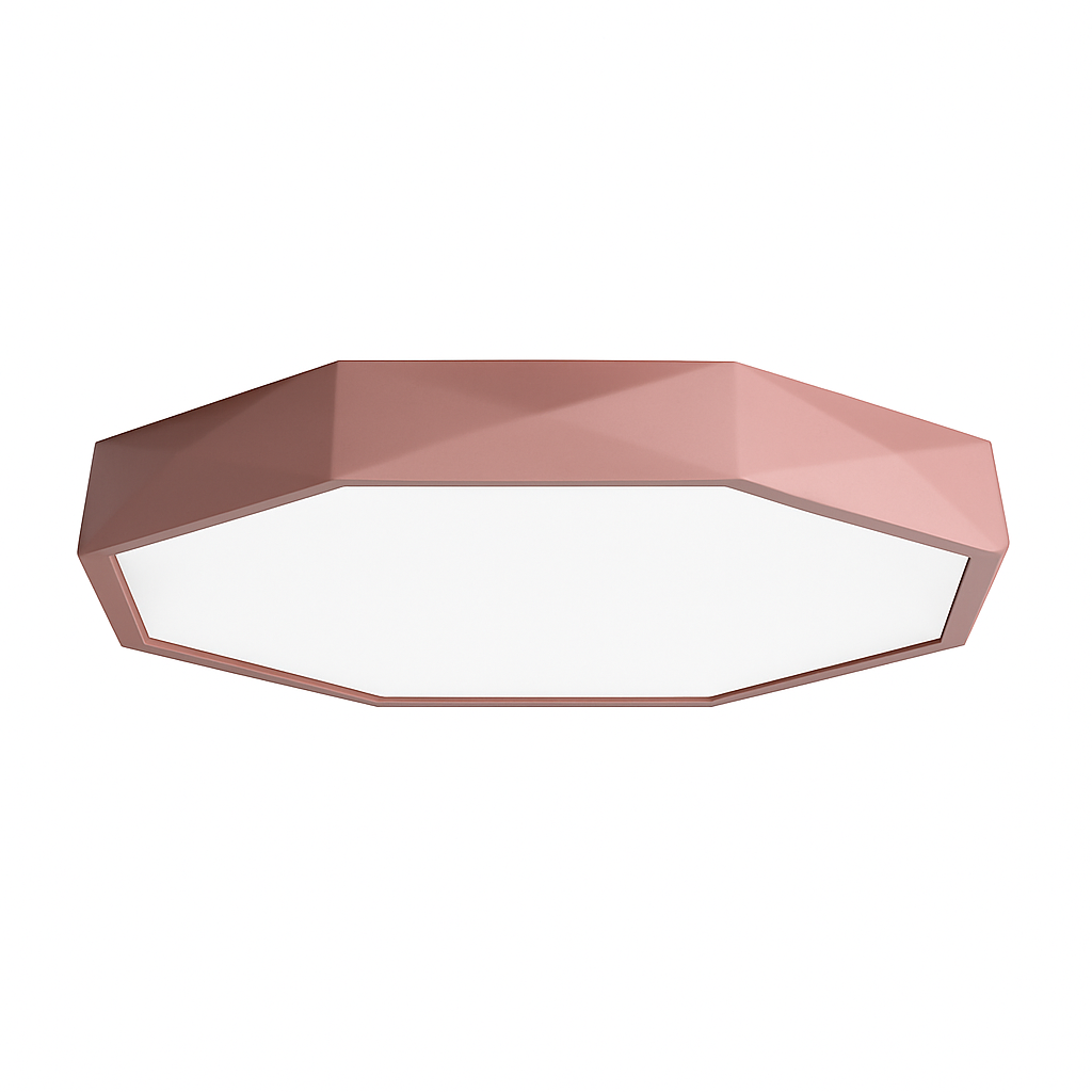 Plafonnier LED géométrique acrylique rose 30-60cm Chambre Chambre d'enfant Plafonnier octogonal Macaron Blanc Noir Vert Jaune Salon | Restfield