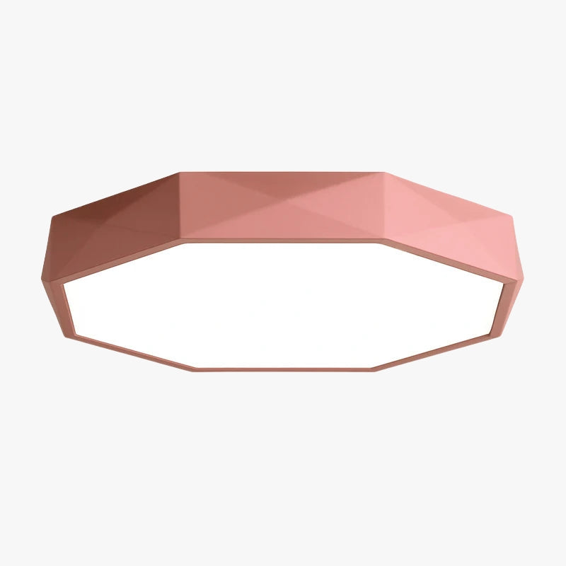 Plafonnier LED géométrique acrylique rose 30-60cm Chambre Chambre d'enfant Plafonnier octogonal Macaron Blanc Noir Vert Jaune Salon | Restfield