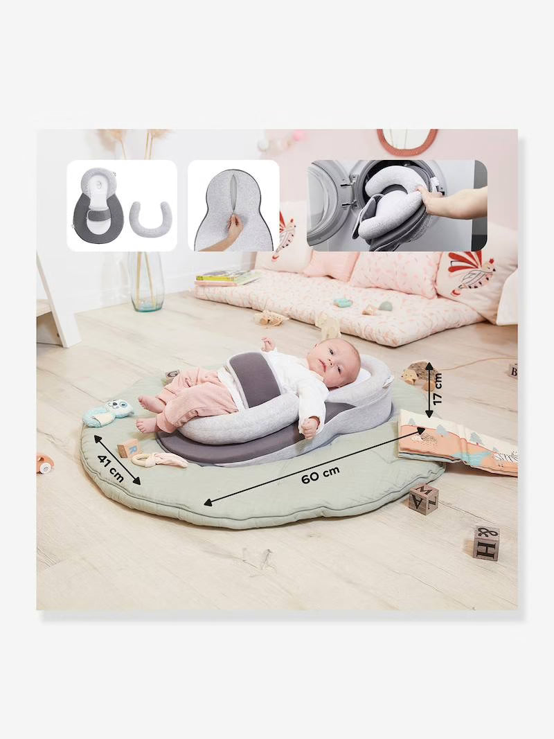 Wigkussen Baby Anti-Reflux 15° Inclinatie Ademend Katoen Afneembare Hoes 58x36cm Grijs Veilig Slapen | Sansoti