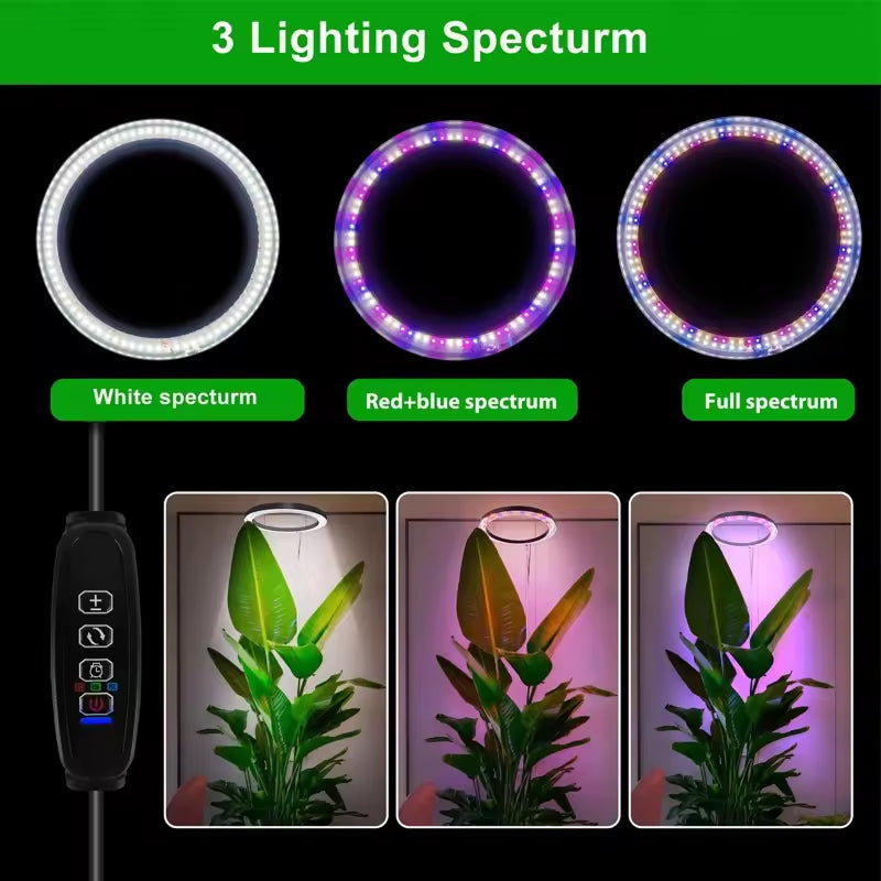 Adjustable LED Grow Light with Telescopic Stand, Automatic Timer and Spectrum for Vigorous Houseplants | Sansoti