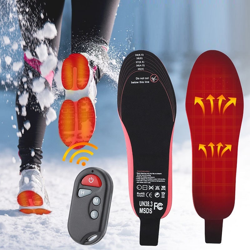Heated Insoles with Remote Control Rechargeable Arch Support Comfortable Winter Footwear | Sansoti