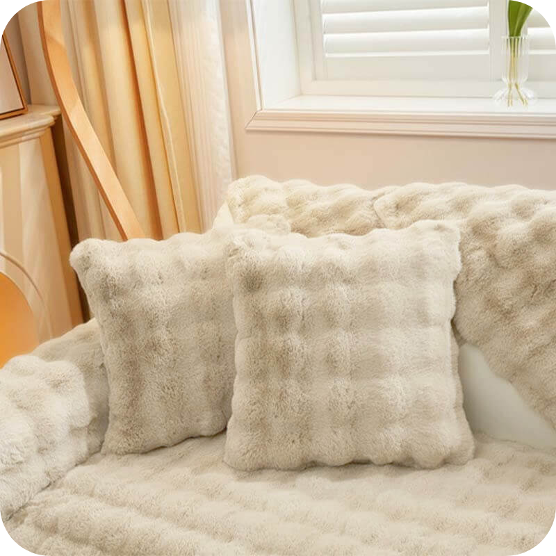Weicher Plüsch-Möbelbezug Winter-Sofaschutz Rutschfest Kratzfest Haustierschutz Sessel Sofa | Sansoti