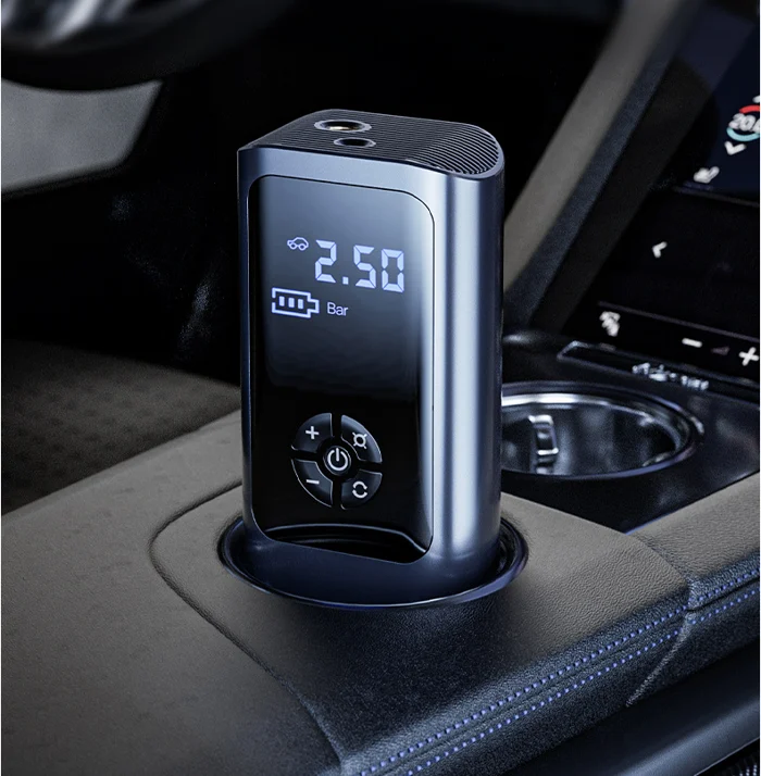 Compresseur de pneus portable 12V avec batterie, écran numérique, pompe à air pour voiture, vélo, moto et camping en déplacement | Sansoti