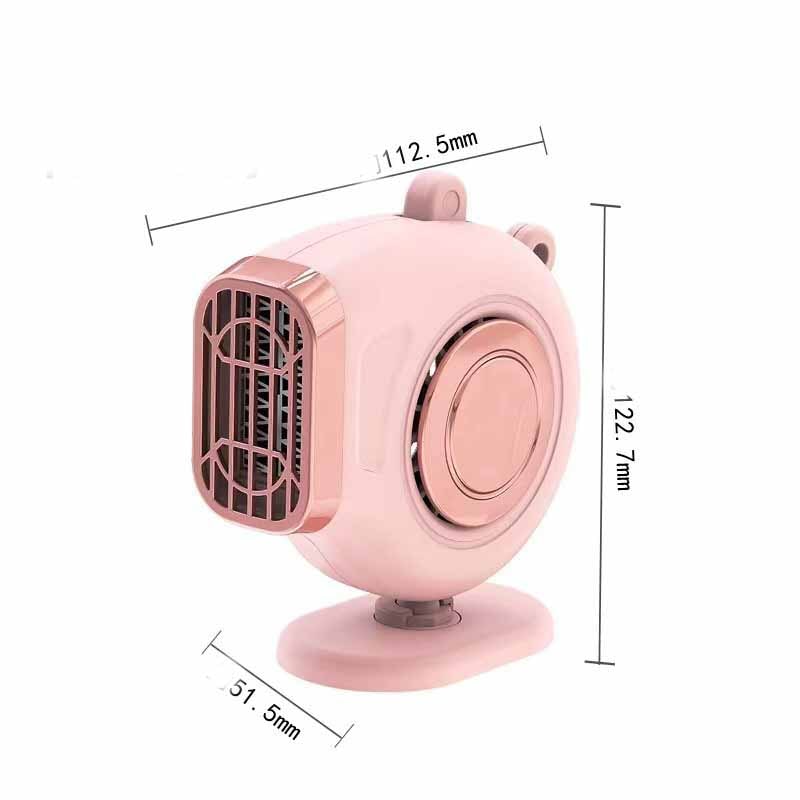 12V Interieur Ventilator Auto met Warme & Koele Lucht Functie Draaibaar Ontdooiventilator Voorruit Verwarmend | Sansoti