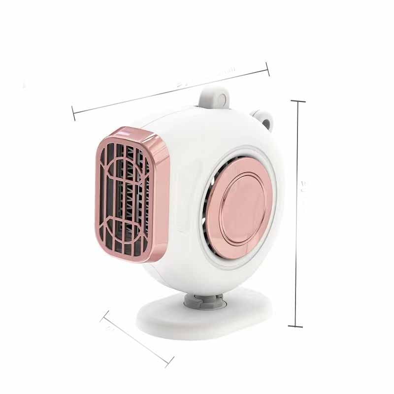 12V Interieur Ventilator Auto met Warme & Koele Lucht Functie Draaibaar Ontdooiventilator Voorruit Verwarmend | Sansoti