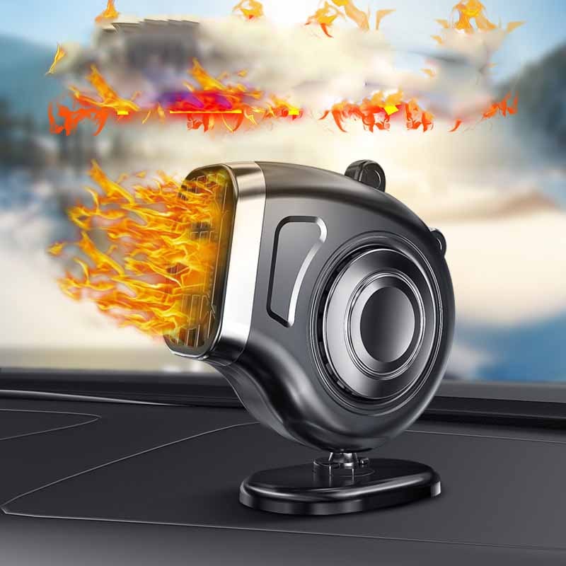 12V Interieur Ventilator Auto met Warme & Koele Lucht Functie Draaibaar Ontdooiventilator Voorruit Verwarmend | Sansoti