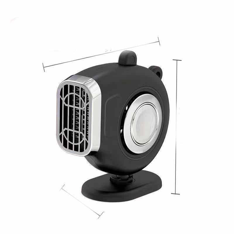 12V Interieur Ventilator Auto met Warme & Koele Lucht Functie Draaibaar Ontdooiventilator Voorruit Verwarmend | Sansoti