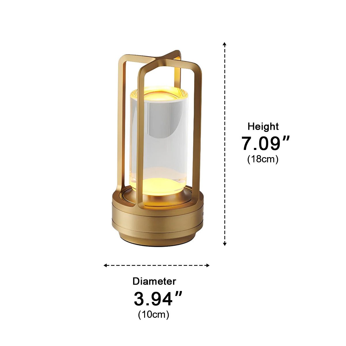 Draadloze Tafellamp Met Usb Oplaadbare Batterij Touch Dimming Led Lantaarn Modern Design Voor Slaapkamer En Woonkamer | Sansoti