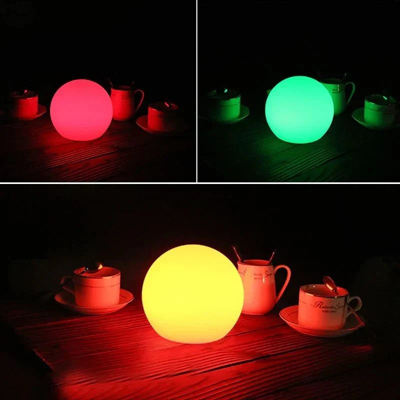 Draadloze LED Bollamp met Afstandsbediening 16 Kleuren Oplaadbaar USB Sfeerlamp Tafellamp Nachtlamp Sfeer | Sansoti