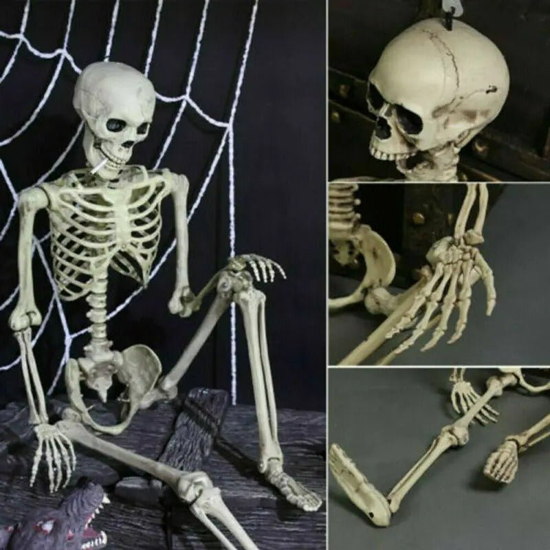 Decoratief Skelet Beweegbaar 40cm Wit Halloween Thema Griezel Decoratie voor Feesten Tuinen Horrorfeest | Sansoti