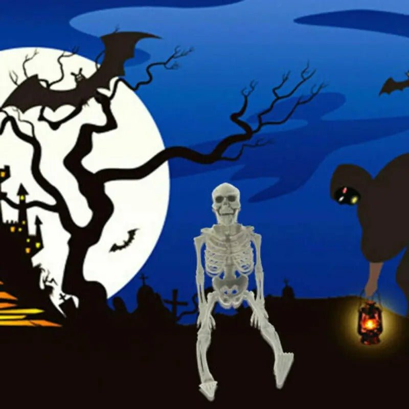 Decoratief Skelet Beweegbaar 40cm Wit Halloween Thema Griezel Decoratie voor Feesten Tuinen Horrorfeest | Sansoti