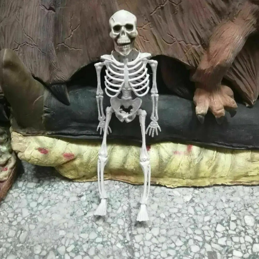 Decoratief Skelet Beweegbaar 40cm Wit Halloween Thema Griezel Decoratie voor Feesten Tuinen Horrorfeest | Sansoti