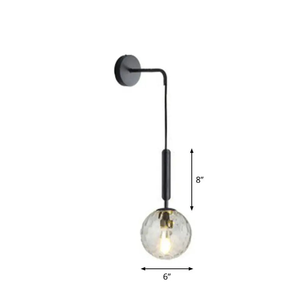 Glazen Globe Wandlamp Metalen Fitting E12 E14 Slaapkamer Woonkamer Hal Modern Sfeervol Interieur Verlichting | Sansoti