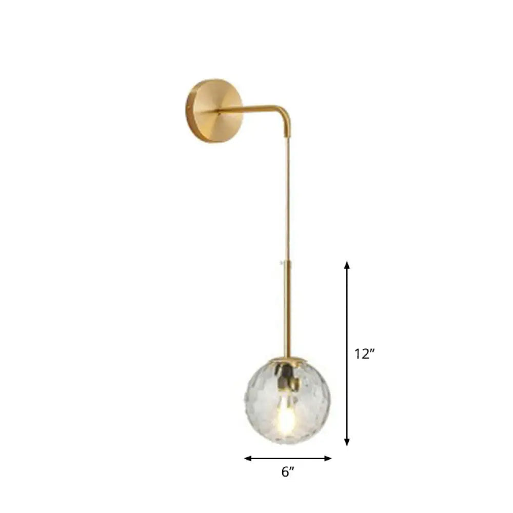 Glazen Globe Wandlamp Metalen Fitting E12 E14 Slaapkamer Woonkamer Hal Modern Sfeervol Interieur Verlichting | Sansoti