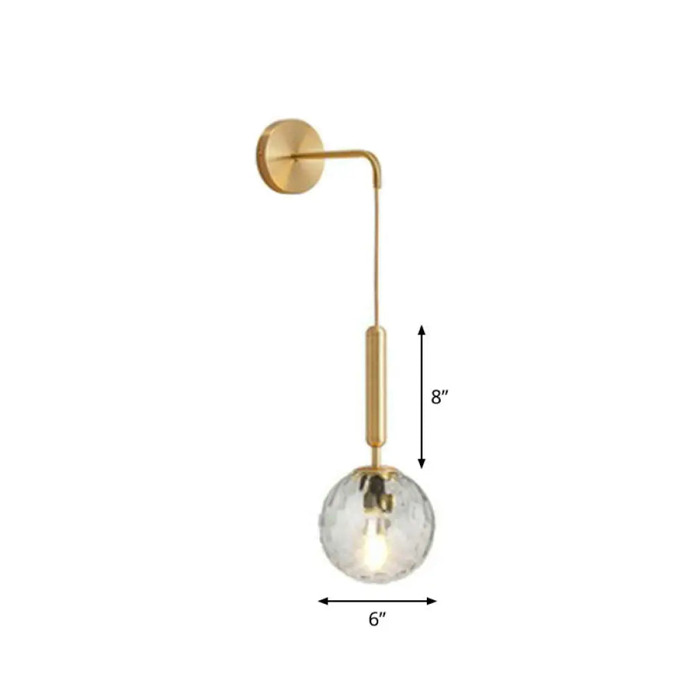 Glazen Globe Wandlamp Metalen Fitting E12 E14 Slaapkamer Woonkamer Hal Modern Sfeervol Interieur Verlichting | Sansoti